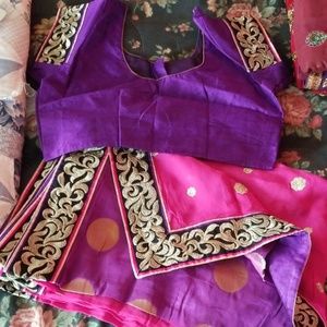 Pink/purple saree